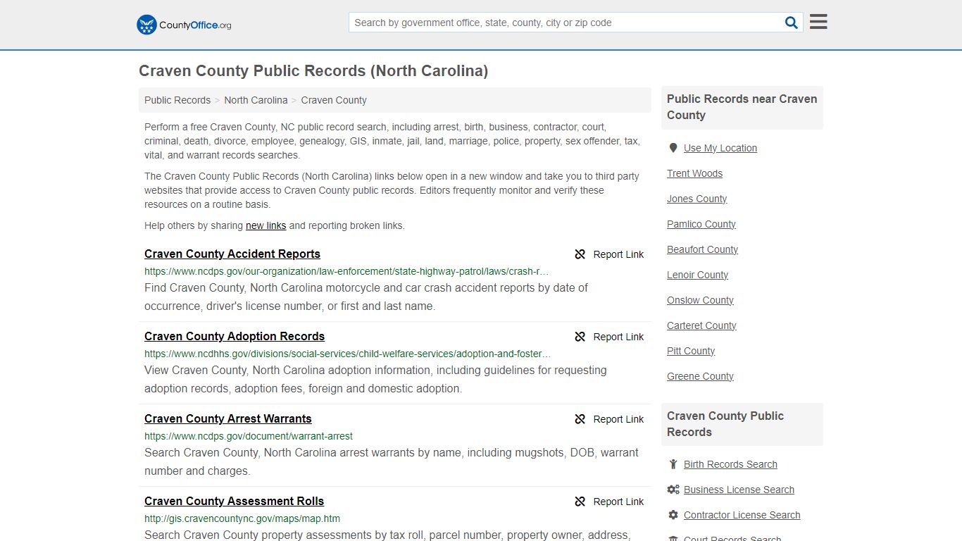 Craven County Public Records (North Carolina) - County Office